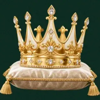Gold crown on cushion — Voltrush