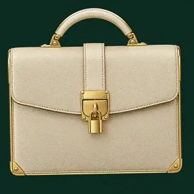 Locked leather briefcase — Voltrush